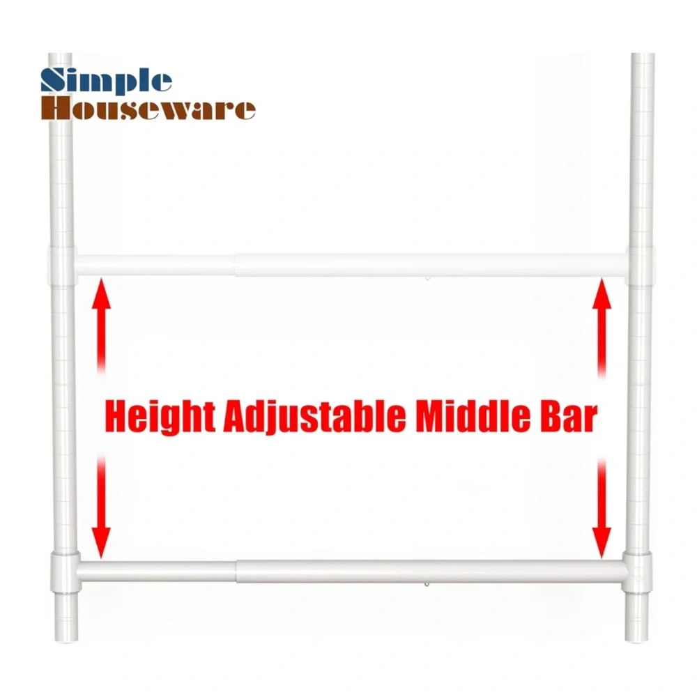 white simple houseware adjustable closet organizer